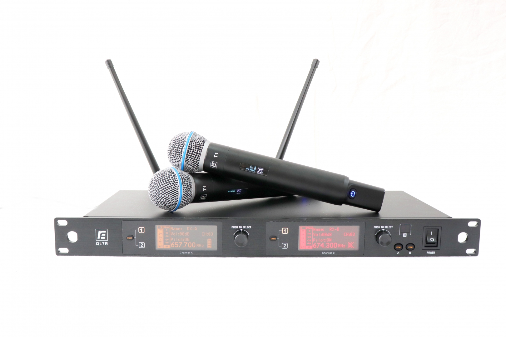RFIntell QL7R/T1-A 651,800-683,400 МГц 2-канальная радиосистема с 2-мя ручными микрофонами в Нальчике